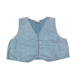 Vintage Raviya Light Blue Eyelet Vest Size L